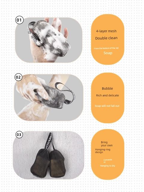 4-layer bubble net bag soap bubble net handmade soap bag face special foaming device bath foam storage bag