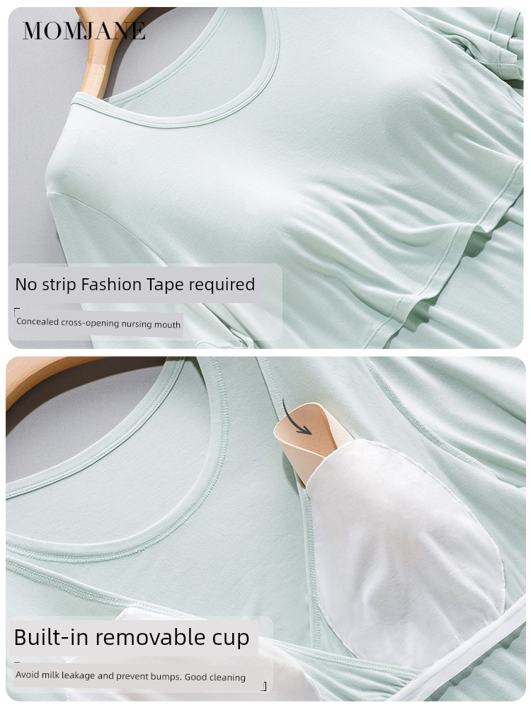 Maternity Modal Summer with Chest Pad Short Sleeve T-Shirt — 5