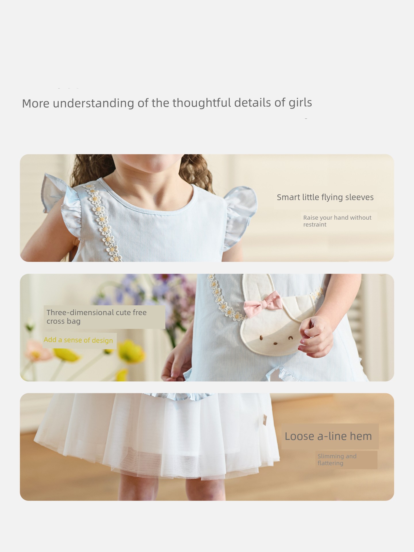 David Bella Girls' Summer Dress New Style Lyocell Cool Gauze Skirt Blue Princess Dress Baby Girl Dress — 4