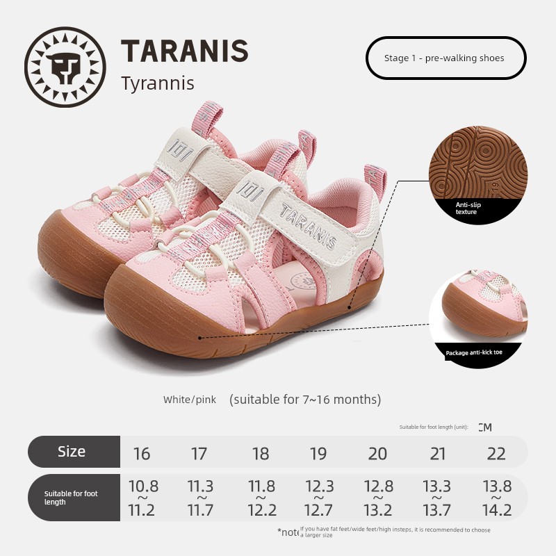 Tyrannis Children's Shoes 101 Step-Pre-Walking Shoes for Boys, Soft-Soled Newborn Shoes for Girls, Breathable and Comfortable Infant Shoes — 3