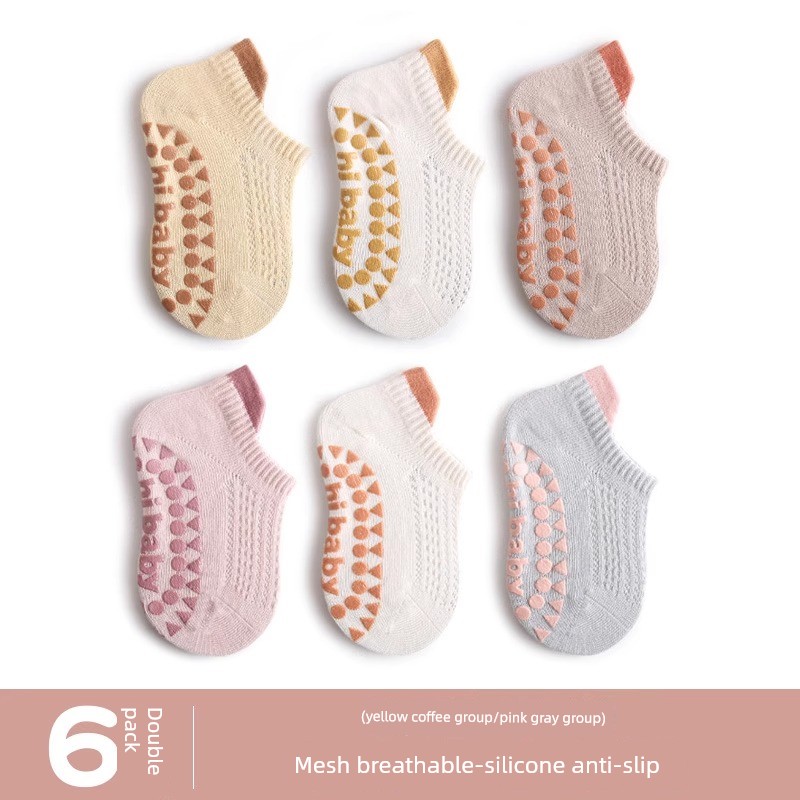 Floor Socks, Baby Socks, Summer Thin Non-Slip Socks, Anti-Cold Toddler Socks, Children's Socks, Pure Cotton Class a Crawling Socks — 6