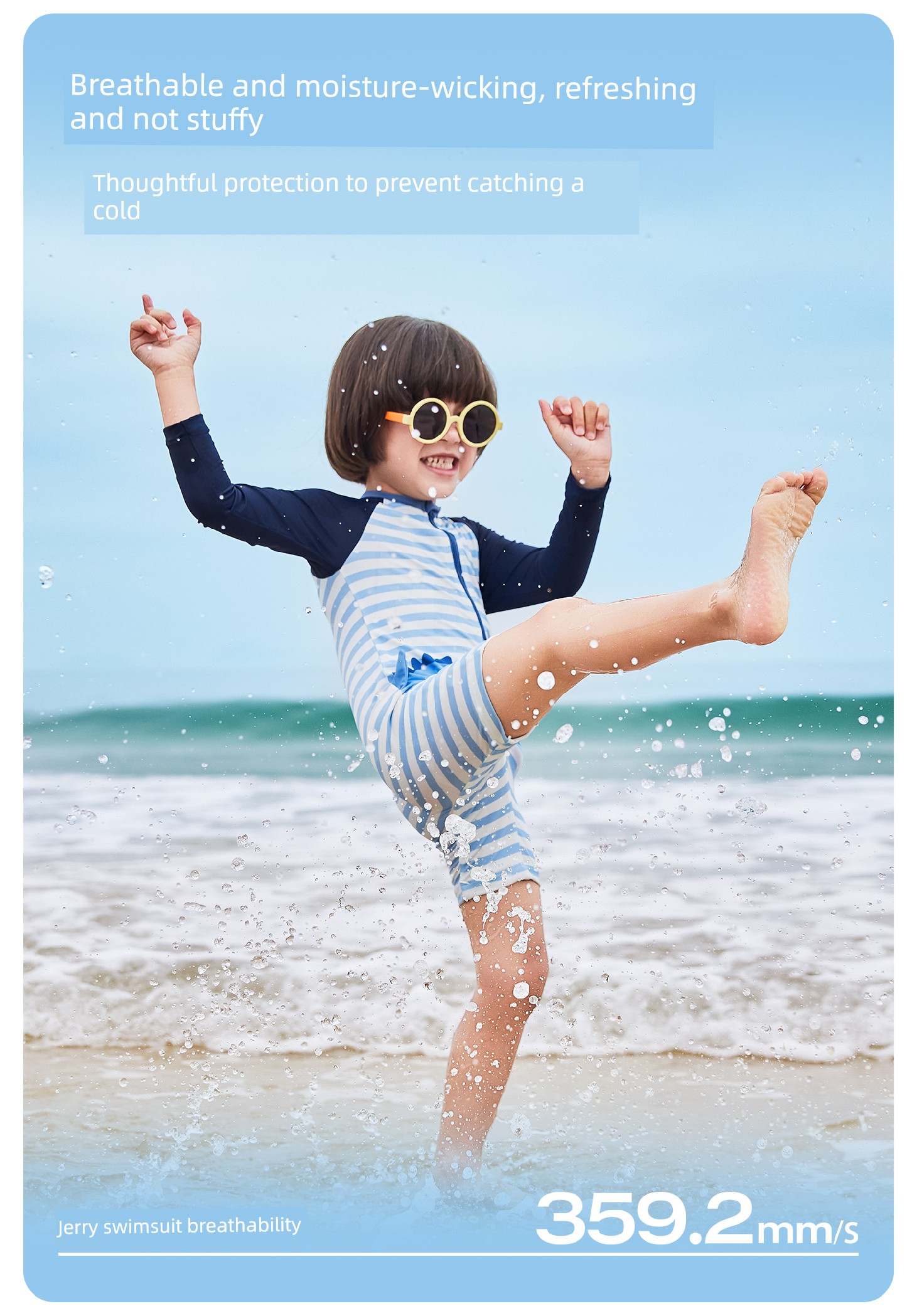 Quick-Drying Sun Protection Children's Separates Shark Long Sleeves Swimsuit — 20