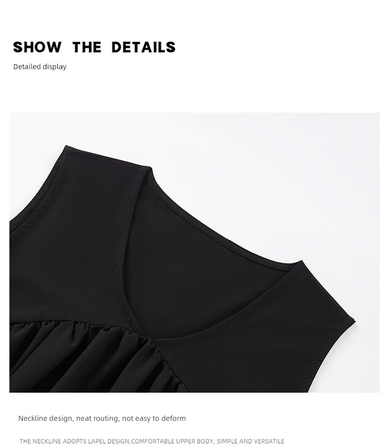 Muyuan Lion Maternity Summer Outfit Set: Hepburn-Style High-End V-Neck Sleeveless Top and Wide-Leg Pants Slimming Set — 8