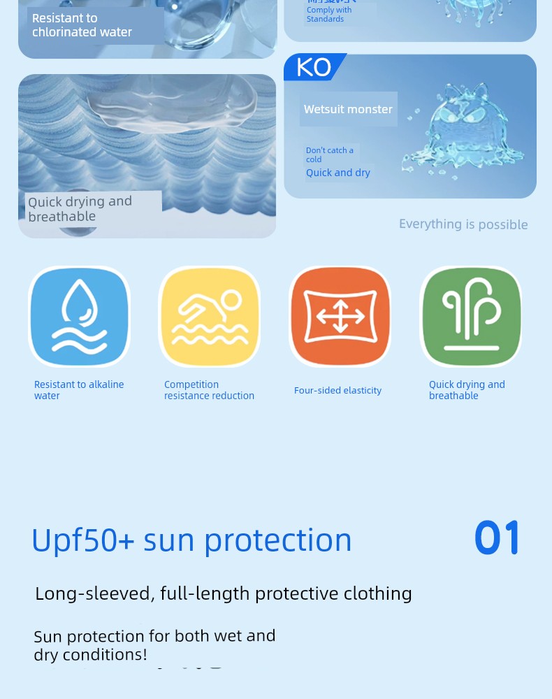 Children's Swimsuit Girls' Long-Sleeved Long-Pants Split Sun-Protective Quick-Dry Skin-Friendly High-Elastic Hot Spring Vacation Training Swimming Set — 5