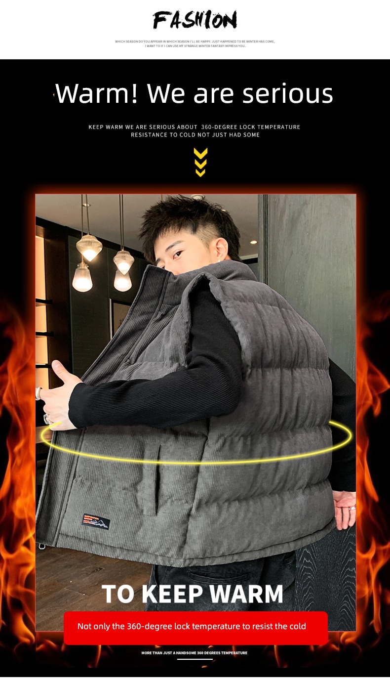 corduroy spring and autumn winter Wear out keep warm vest Vest