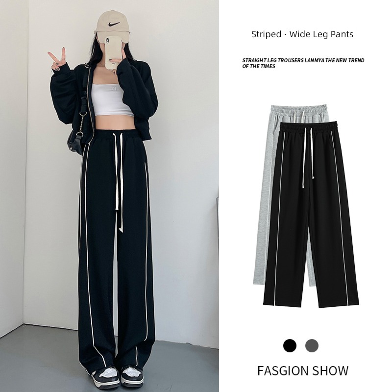 Minority Sense of design leisure time High waist Drawstring Sports pants