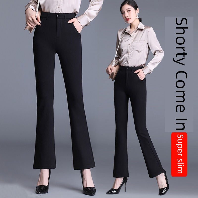 Nine points spring High waist ma'am mom leisure time Flared trousers