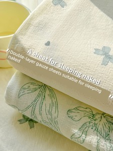 2025 New Double-Layer Gauze Bed Sheet Single Piece for Student Dormitory Single or Double Non-Pure Cotton All-Cotton Pil