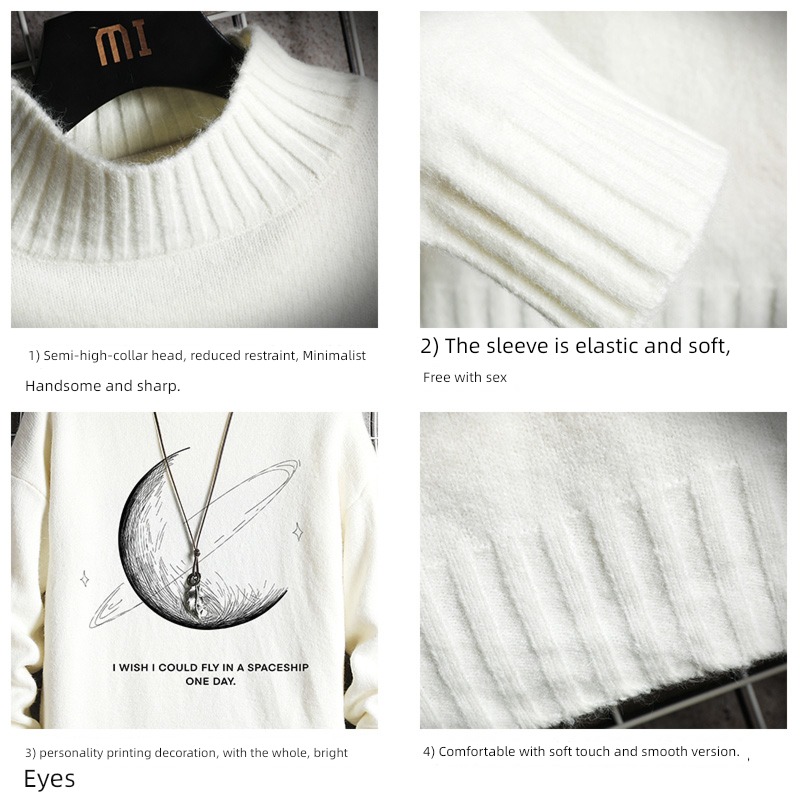 Half high collar schoolboy Hot money Interpenetrating Sweater sweater