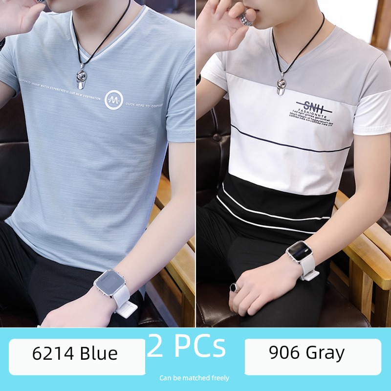 Ice feeling man V-neck breathable Absorb sweat Body Short sleeve T-shirt