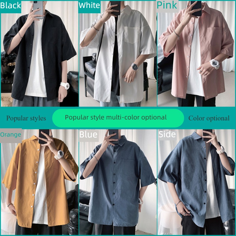 Inch shirt leisure time summer The new Lazy wind Short sleeve shirt