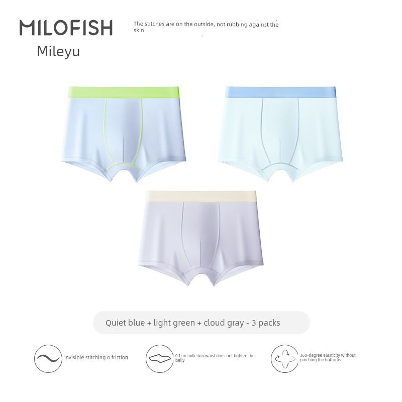 Mileyu Boys' Underwear Lyocell Pure Cotton 10A Antibacterial Breathable Boxer Shorts for Teenagers in Their Developmental Period — 5