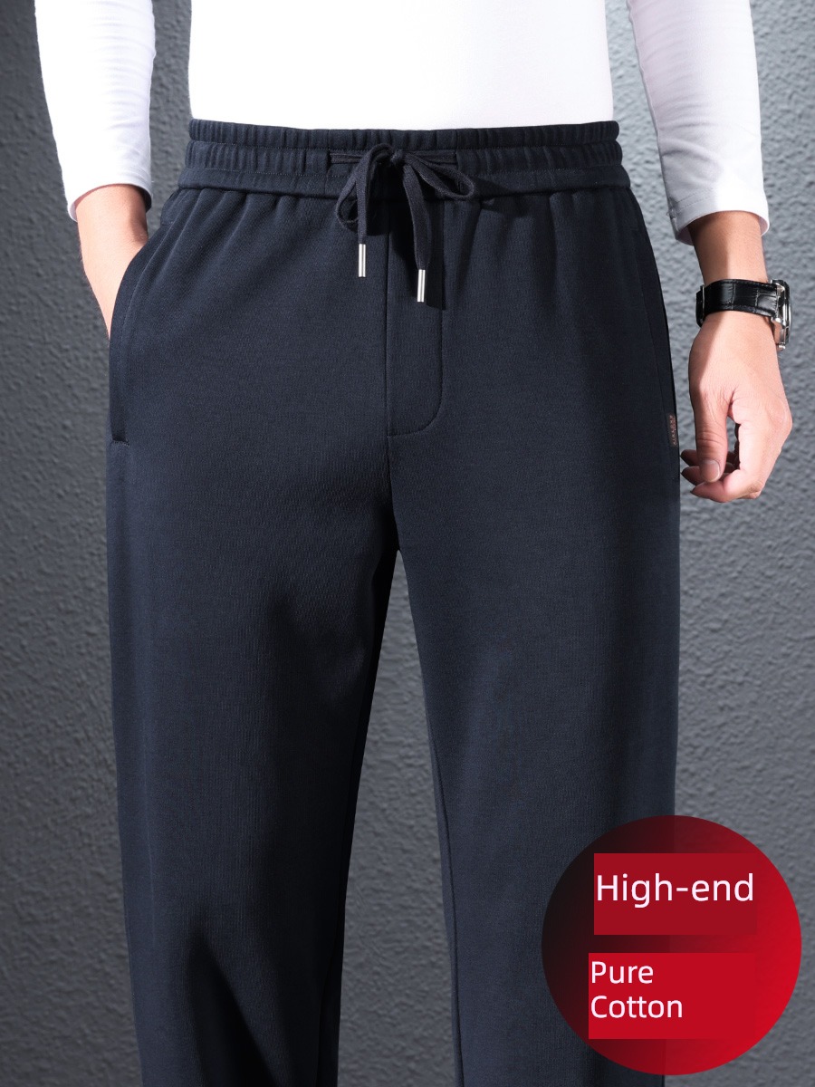 pure cotton man winter Plush dad Sports pants