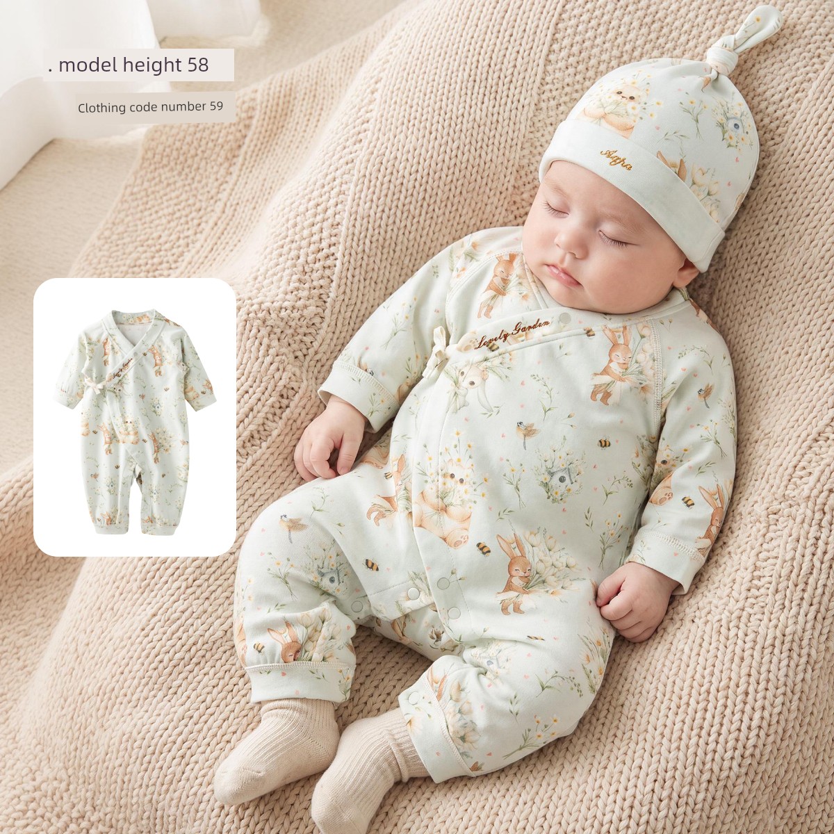 [Lin Shenshi Saw Lu] Aqpa AIPA Newborn Baby Clothes Jumpsuit Romper Pure Cotton Spring & Fall Baby Going out Clothes — 3