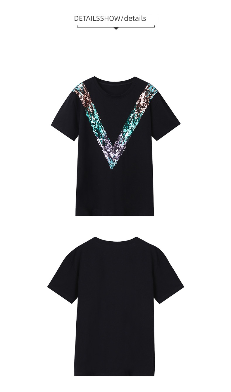 easy Shining Pearl slice enlarge jacket Short sleeve T-shirt