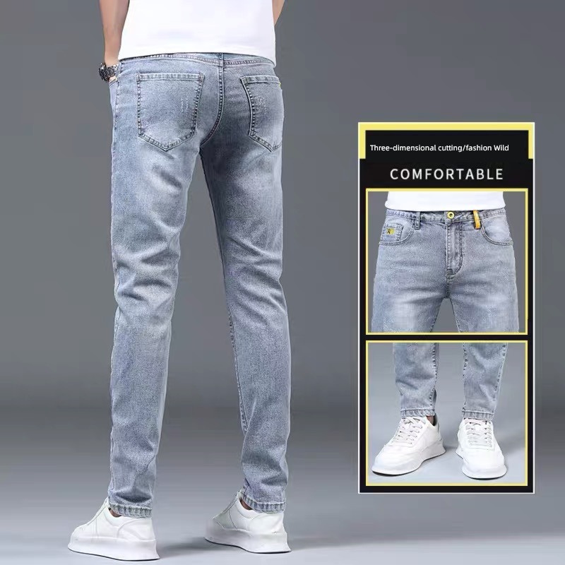 high-end light colour trend Versatile leisure time Straight cylinder Jeans