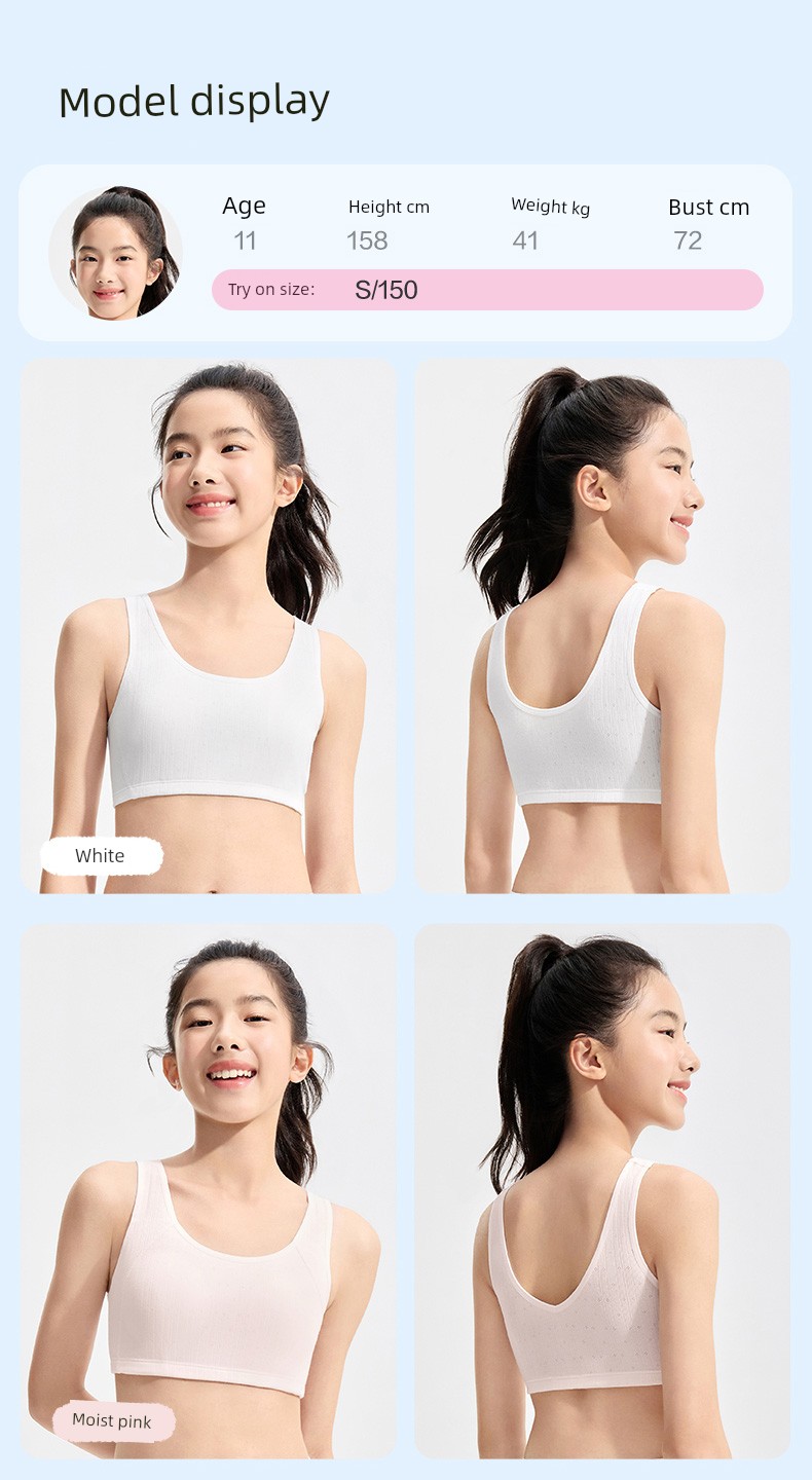 All-Cotton Era Children's Developmental Period Underwear, Girls' Bras, Girls' Vests for Primary School Students in Stage One, Two, and Three — 27