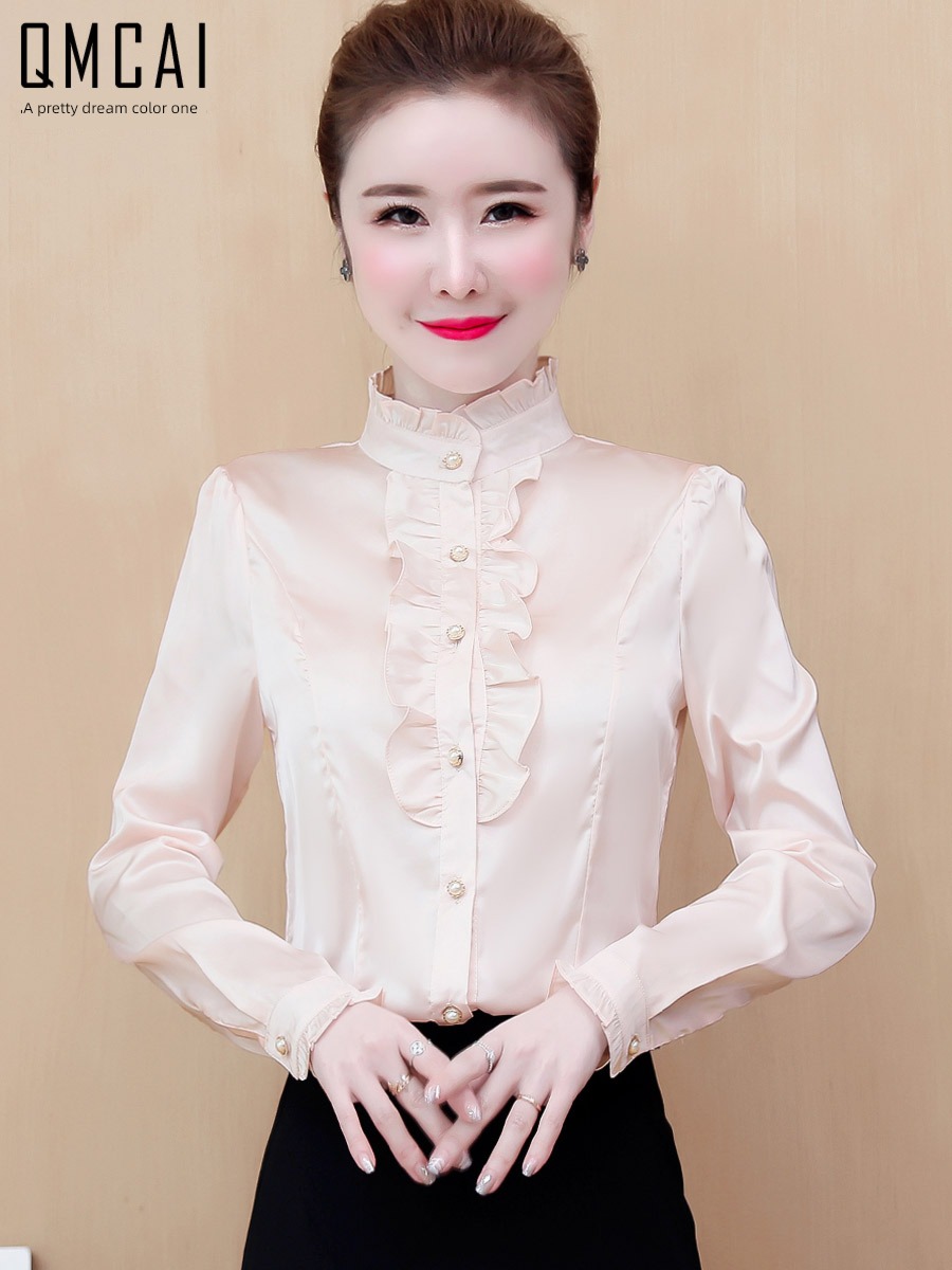 Hangzhou shirt French Plush Advanced sense jacket silk