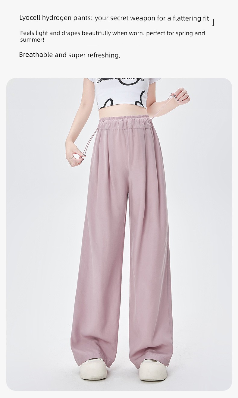 Maternity Pants Summer 2026 New Style Without Belly Support Ice Silk Casual Wide-Leg Pants Yamamoto Long Pants for Petite Women Spring and Summer — 3