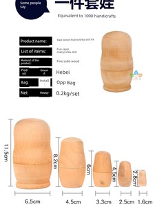 Original Genuine DIY Hand-Painted White Blank Five-Piece 5-Layer Russian Nesting Dolls Wooden Matryoshka Dolls Travel Cr