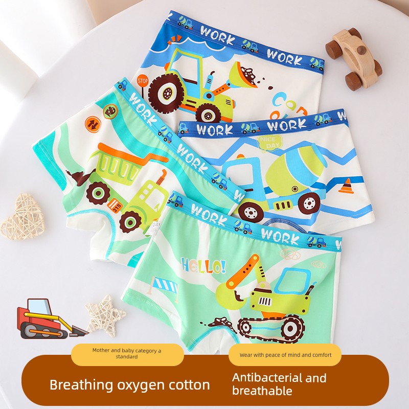 Children's Underwear Boys Pure Cotton Class A Boxers Children Teens Babies Breathable Cute Cartoon Xiaoxin Boys Shorts — 5