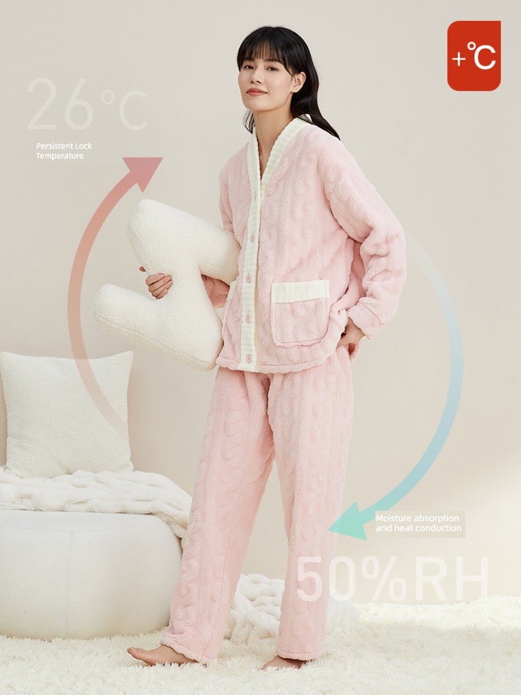 Autumn deer Coral velvet thickening leisure wear Winter money female pajamas