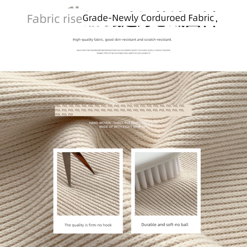 white corduroy Wide leg pants female Autumn and winter 2022 new pattern High waist Sagging sensation easy leisure time Straight cylinder Mopping Plush trousers