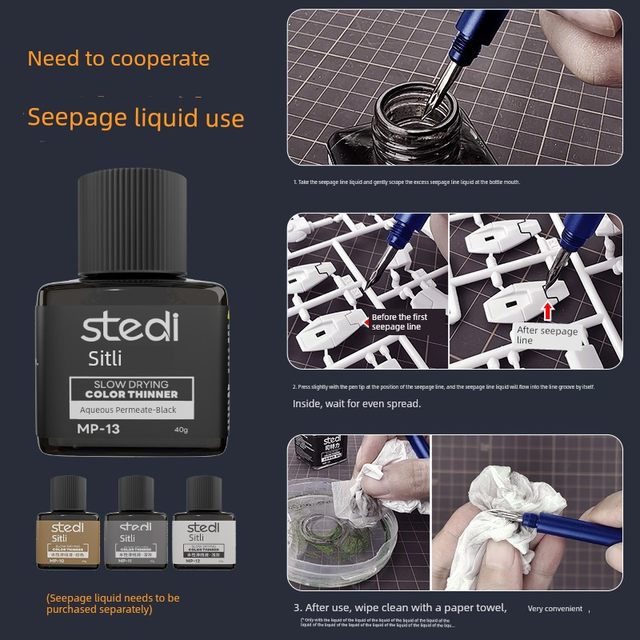 Sterli pen Gundam model military standard engraving color GK pen liquid stainless steel pen tip tool