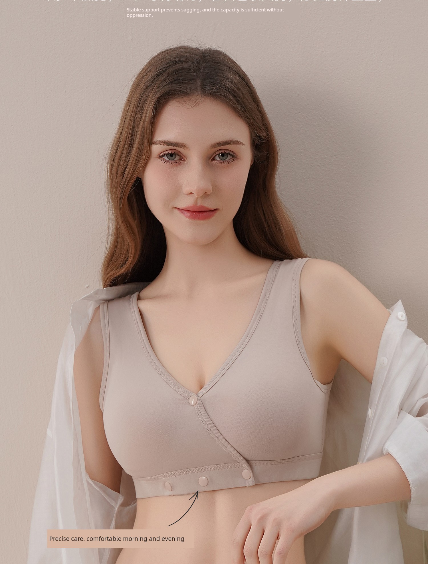[C-G Large Size Large Bust] Nursing Bra with Large Cups to Prevent Sagging, Specially Designed for Postpartum Breastfeeding, Thin Summer Style Bra — 4