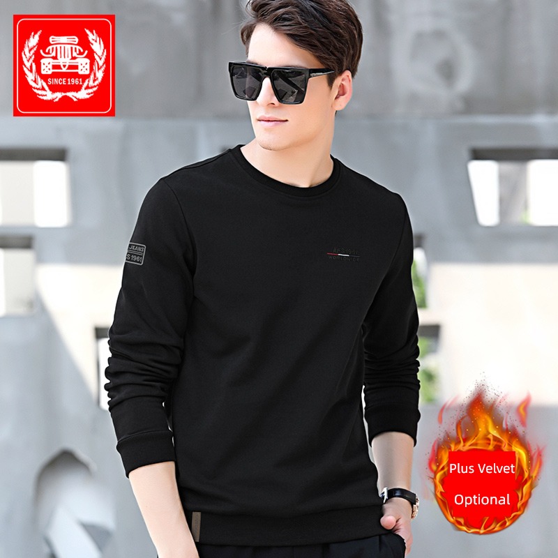 tide Plush Undershirt man leisure time Long sleeve T-shirt