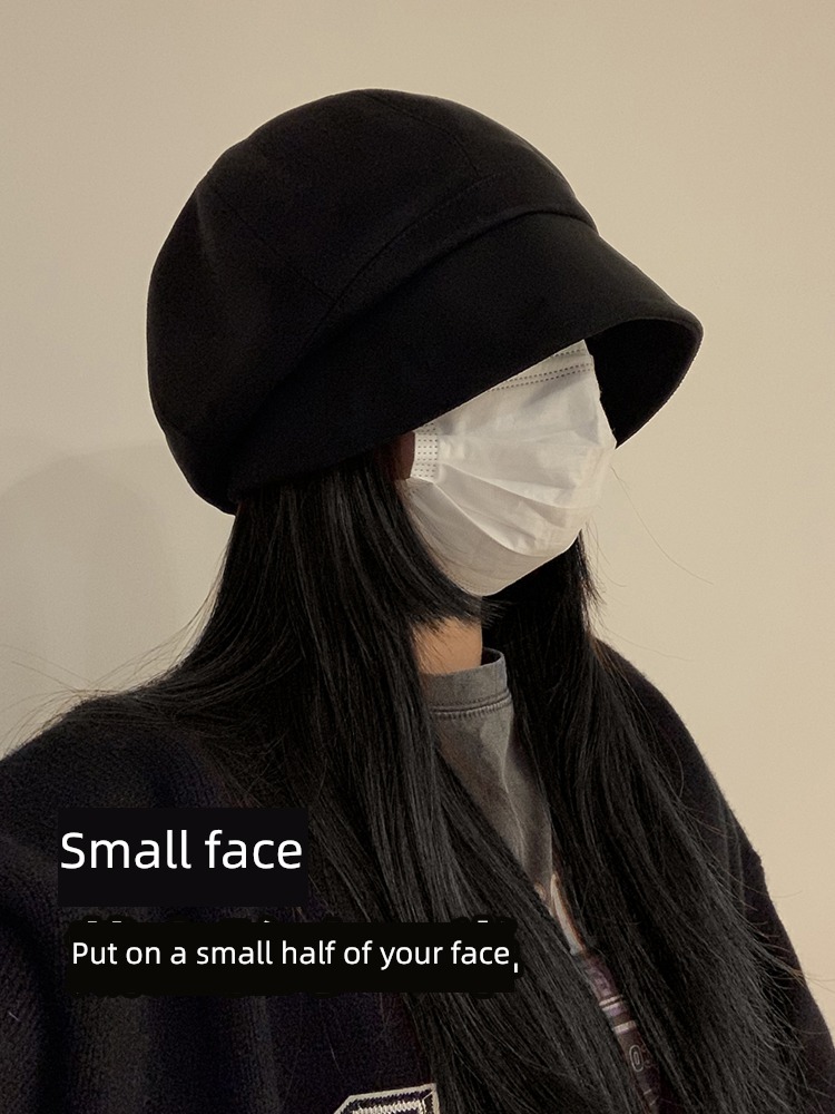 Internet celebrity face without makeup veil female Autumn and winter Versatile Fisherman hat