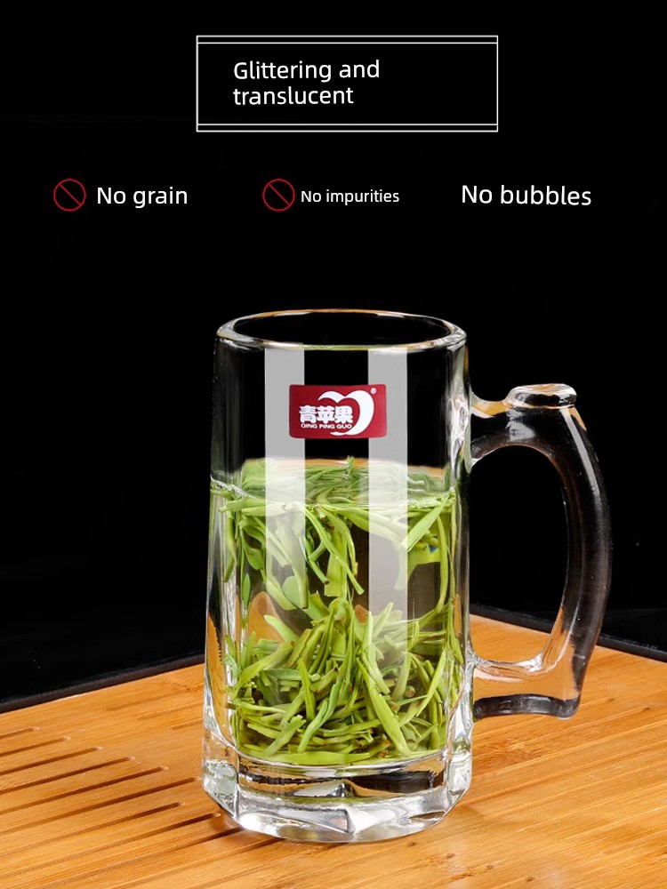 Green Apple Lead-Free Extra Thick Heat-Resistance Glass Tea Brewing Water Cup For Home Office Men and Women Making Tea Large Capacity Cup