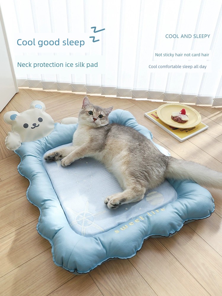 寵物冰墊夏季貓窩睡墊降溫冰絲涼蓆涼窩貓牀夏天睡覺涼墊貓咪墊子