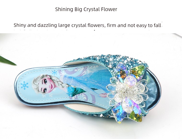 Internet Celebrity Princess Elsa Summer Crystal Girls' Slipper — 8