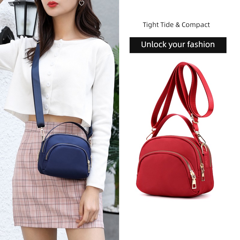 Mini waterproof Nylon  Multi compartment One shoulder Small bag