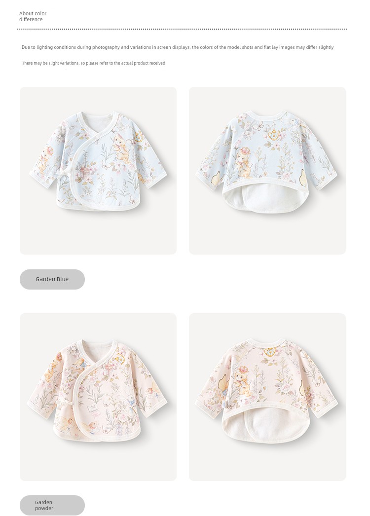 Hani Sky Newborn Baby Half-Back Shirt Spring and Autumn Size 52 Clothes for 0-3 Months Old Baby Top Monk-Style Outfit — 13