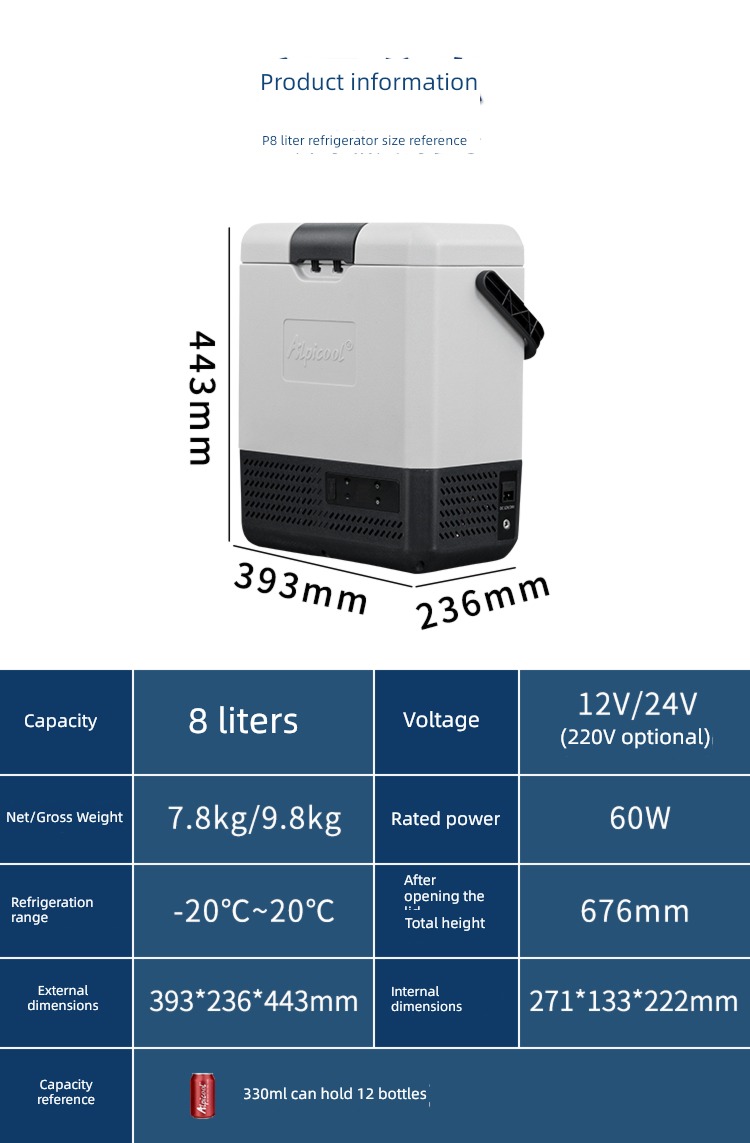 compressor Dual purpose portable Portable freezing vehicle Refrigerator