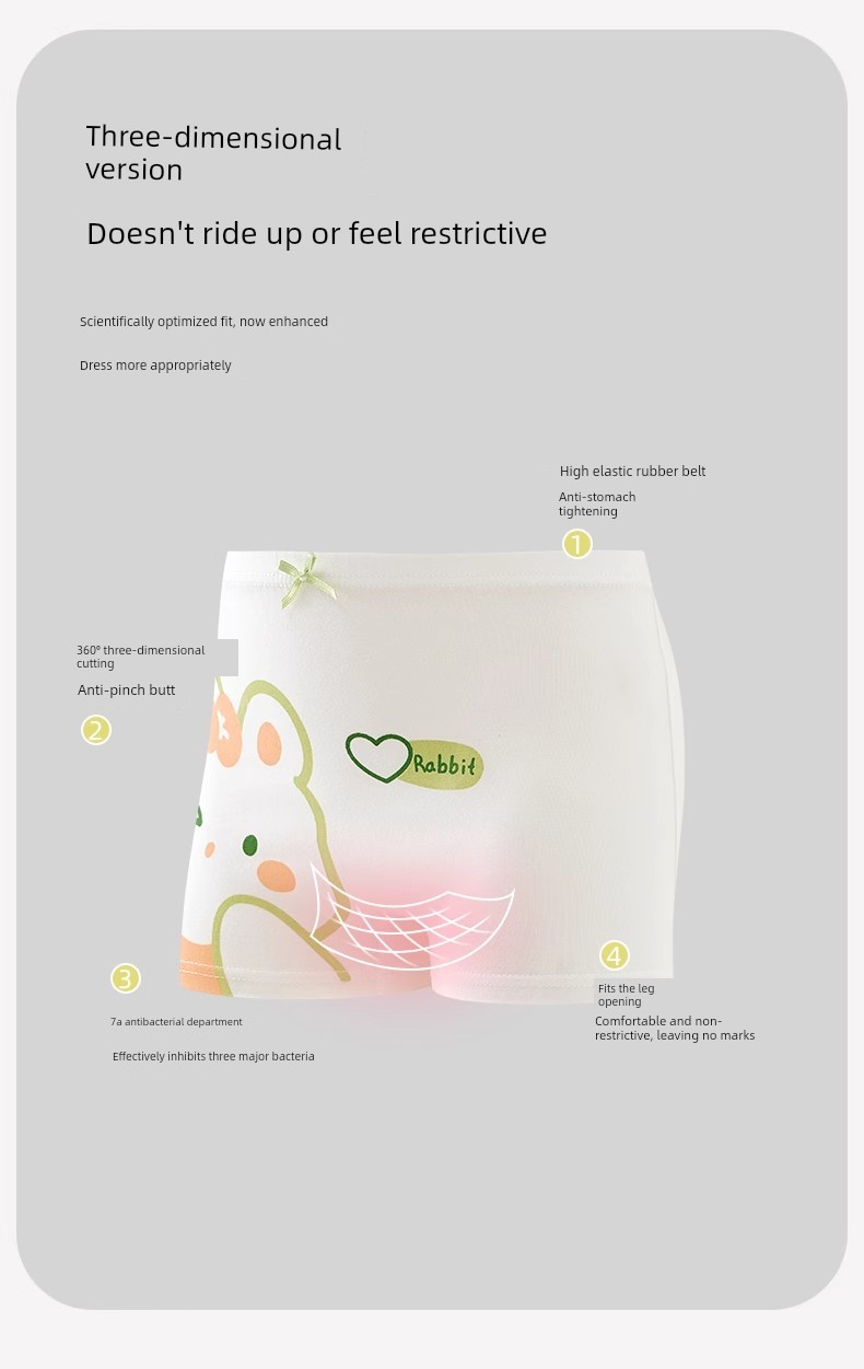 100% Cotton Baby and Children's Underwear, Girls' Boxer Shorts, Pure Cotton, Summer Thin Style, Baby-Friendly, Does Not Pinch the Bottom — 4