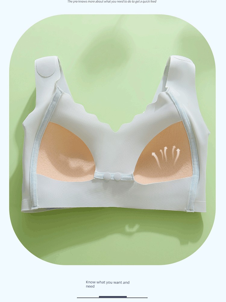 Vest Breastfeeding Intimates Push up and Anti-Sagging Breast Milk Period Maternity Bra Postpartum Feeding Front Buckle Thin Bra — 3