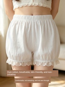 Girls' Safety Shorts to Prevent Exposure, Suitable for Wearing with Skirts, Summer Thin Style, Children's White Pure Cot