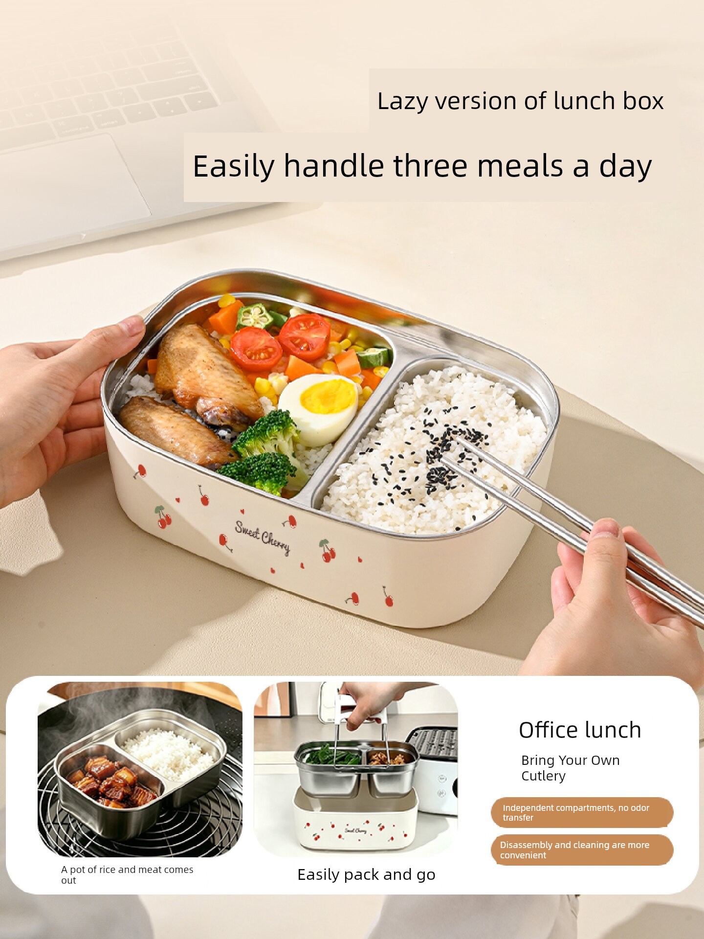 Stainless Steel Insulated Lunch Box, Microwaveable, for Office Workers, 2026 New Model, Student Lunch Box