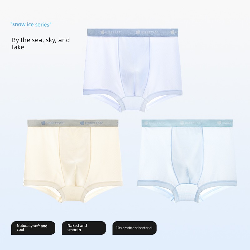 Beitais Children's Ice Silk Underwear for Boys, Summer Thin Breathable Non-Binding Boy Baby Boxer Shorts — 5