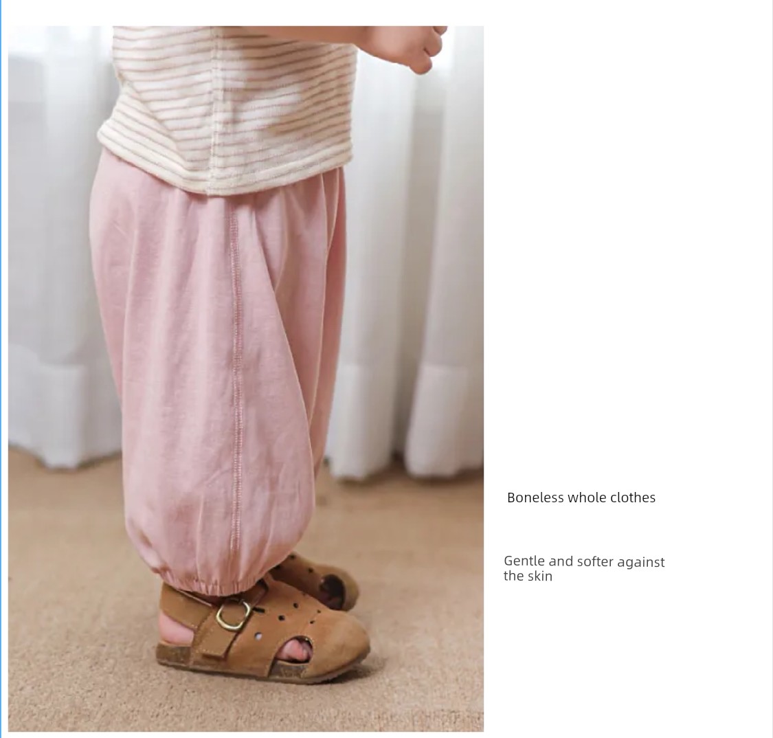 All-Cotton Pure Cotton Summer Snowflake Cotton Lantern Pants for Babies, Thin and Loose-Fitting, Korean Style Anti-Mosquito Pants for Boys and Girls, — 4