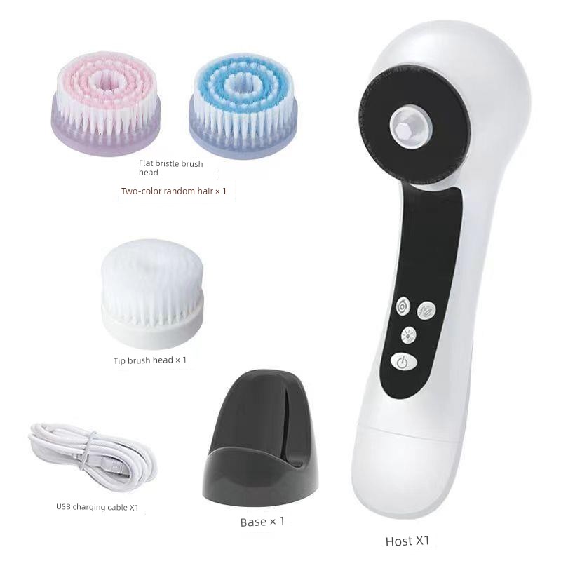  洗臉儀器毛孔清潔器電動潔面儀洗臉刷洗臉機潔面臉部家用充電式 乳白色Product Thumbnail