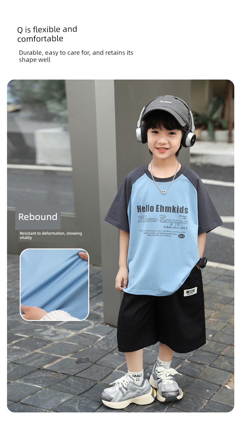 Little Elephant Ham Children's Clothing Boys' Short-Sleeve T-Shirt Patchwork Kids' Summer Half-Sleeve 2026 New Summer Cool Top — 8