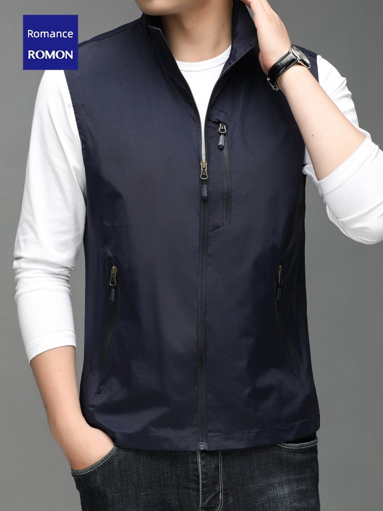 Romon Spring and Autumn Photography Jacket loose coat man Vest