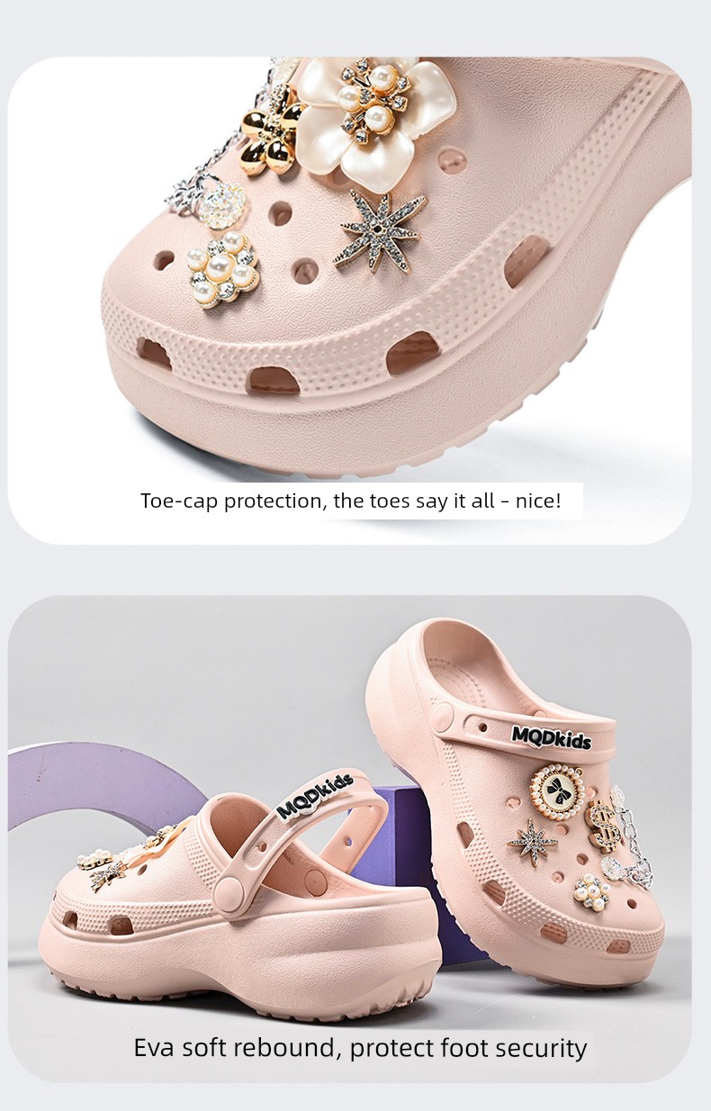 Mqd Children's Clogs for Girls, Summer Princess Slippers with a Soft, Squishy Feel, Non-Slip for Home Bathroom Use — 8