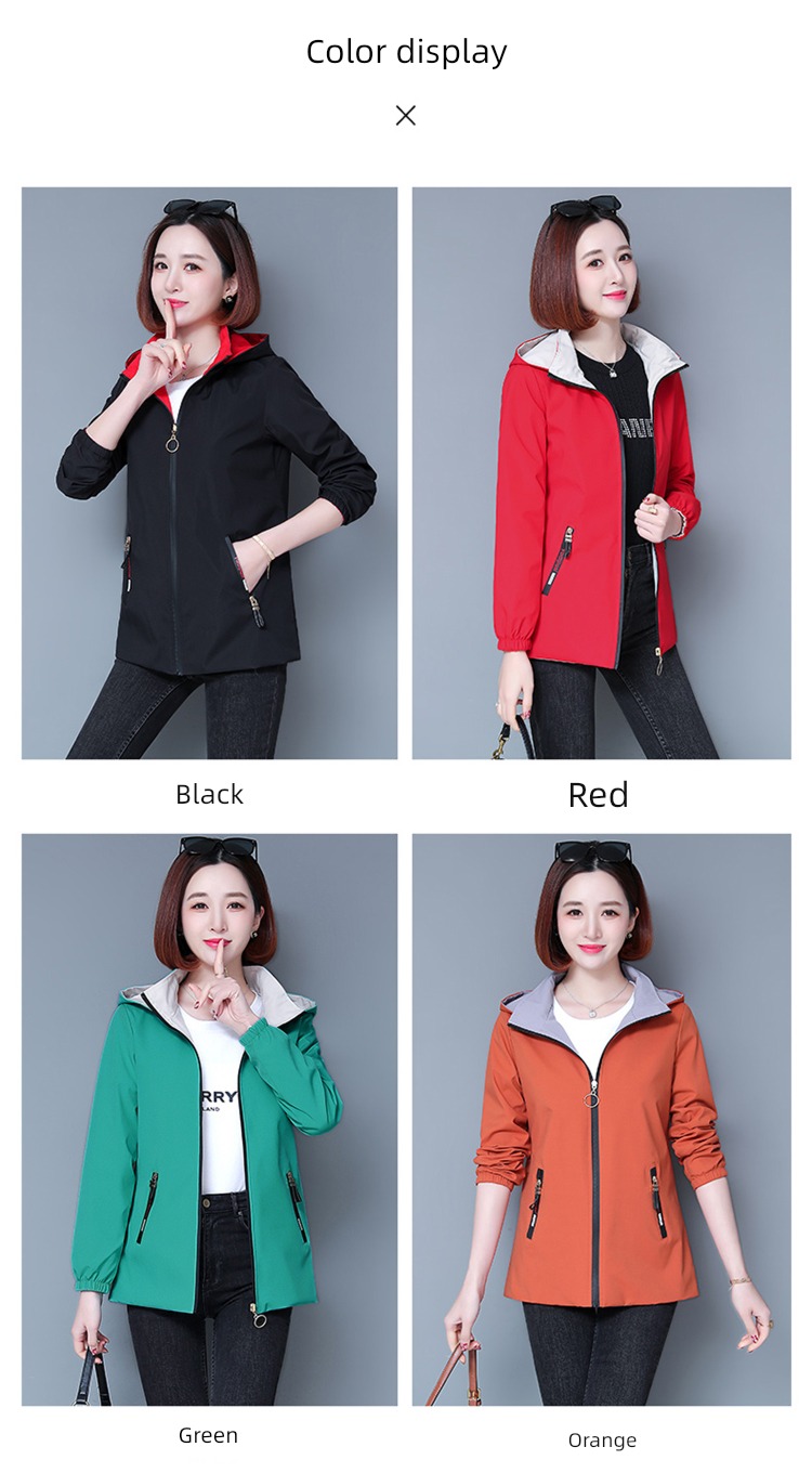 loose coat female Wear it on both sides middle age fashion Spring and Autumn loose coat