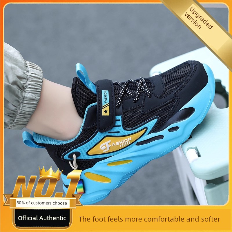 Boys' Shoes 2026 New Autumn and Winter Breathable Children's Sports Shoes for Older Kids and Students, Non-Slip Casual Running Shoes — 2