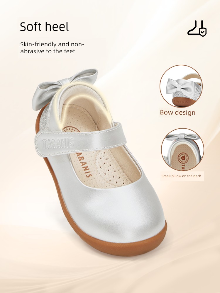 Tyrannis Autumn Children's Shoes Princess Baby Shoes Girls' Barefoot Shoes Baby Girl Pre-Walking Shoes Baby Leather Shoes — 2